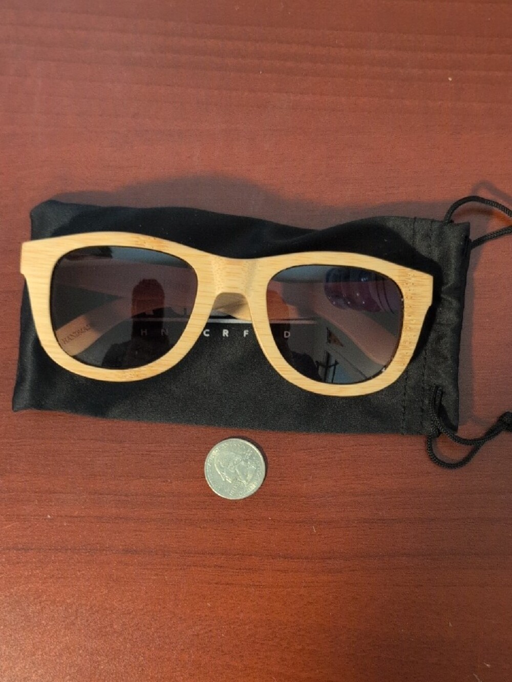 Bamboo Frame Sunglasses in Natural Wood - Picture 3 of 3